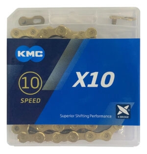 Cadena Kmc X10 1/2 X 11/128 X 116. 10 Vel, Dorada. Taiwan