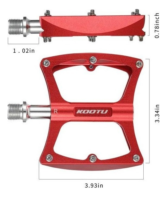Pedal Alum. C/ruleman 100x98x26 K340 Negro O Rojo Bicicleta - Imagen 4