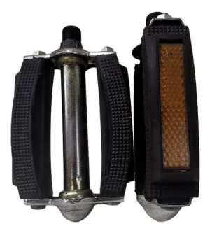 Par De Pedal Goma C/reflector Y Bolillas Eje 1/2. P/ Bici