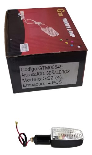 Jgo De 4 Señaleros Moto Titan/gs2 Negro C/plast Transp. T549