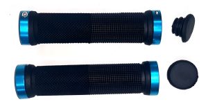 Par De Puños P/bicicleta Silicona Azul C/bloqueo Bag00