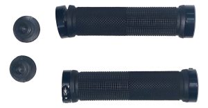 Par De Puños P/bicicleta Silicona Negro C/bloqueo Bag00