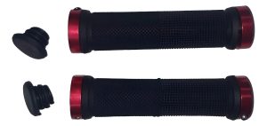 Par De Puños P/bicicleta Silicona Rojo C/bloqueo - Bag00