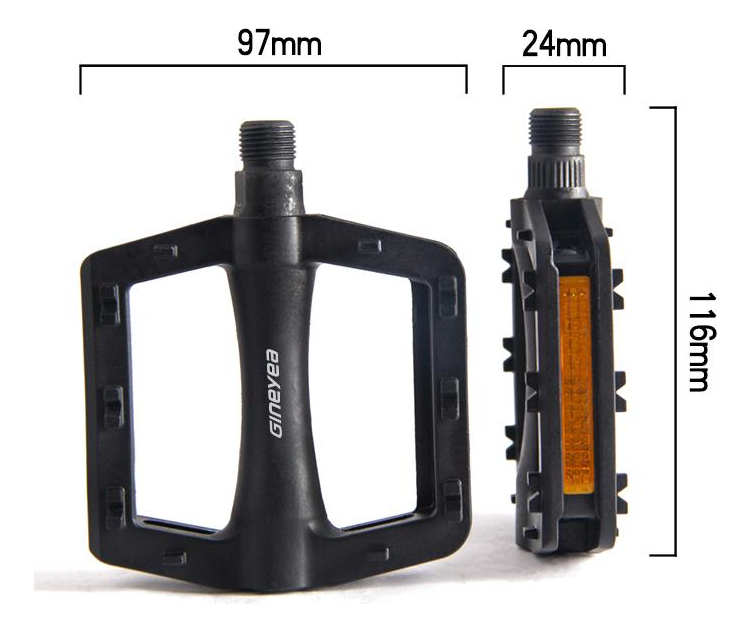 Pedal Pp Ancho C/bolillas 116x97x24 M904 Negro Bicicleta - Imagen 4