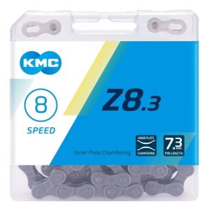 Cadena Kmc Z8.3 Bicicleta 8 Velocidades 116 Links Con Conector Missinglink Gris