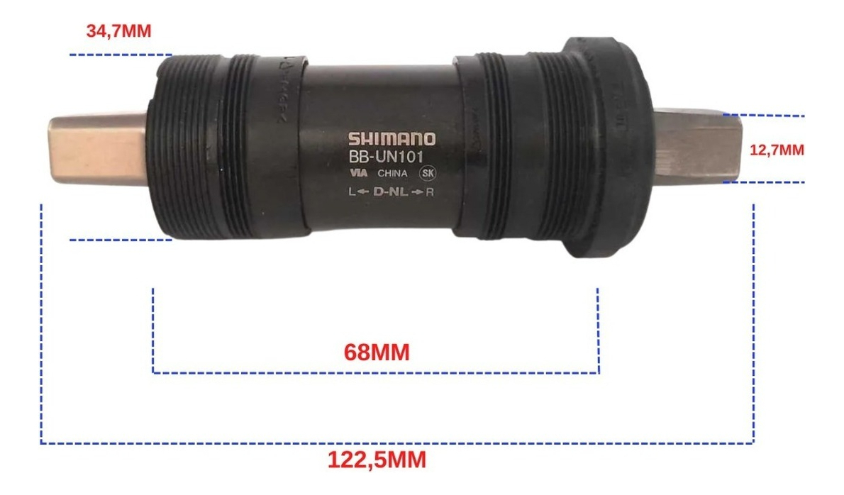 Movimiento Central De Punta Cuadrada Shimano Bb-un101 De 122,5 Mm - Imagen 4