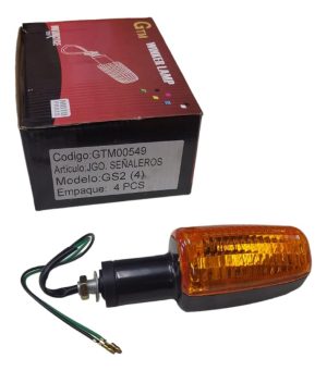 Jgo De 4 Señaleros Moto Titan/gs2 Negro C/plast Amarillo 549