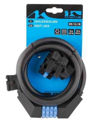 Cadena De Seguridad Con Combinación M-wave 1,8m X 12 Mm 853 Negro