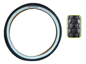 Cubierta Wamor Jazz P/ Bicicleta 26 X 2.125 Banda Blanca Negro Y Blanco Negro/blanco