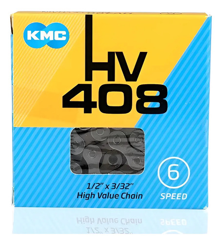 Cadena Kmc Hv408 Taiwan 1/2x3/32 116 Esl. 6,7 Vel. Mtb P/bic
