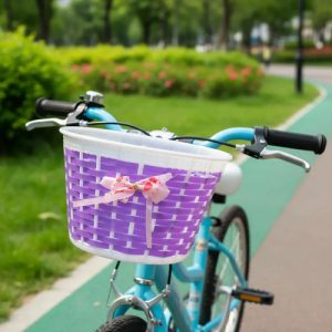Canasto Plástico Violeta Bicicleta Rodado 12-16 C/precintos