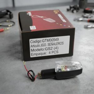 Jgo De 4 Señaleros Moto Titan/gs2 Negro C/plast Transp. T549