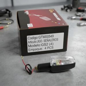 Jgo De 4 Señaleros Moto Titan/gs2 Negro C/plast Transp. T549