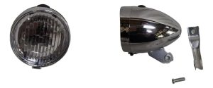 Farol Delantero P/bici 3 Led A Pilas. Cromado O Negro.